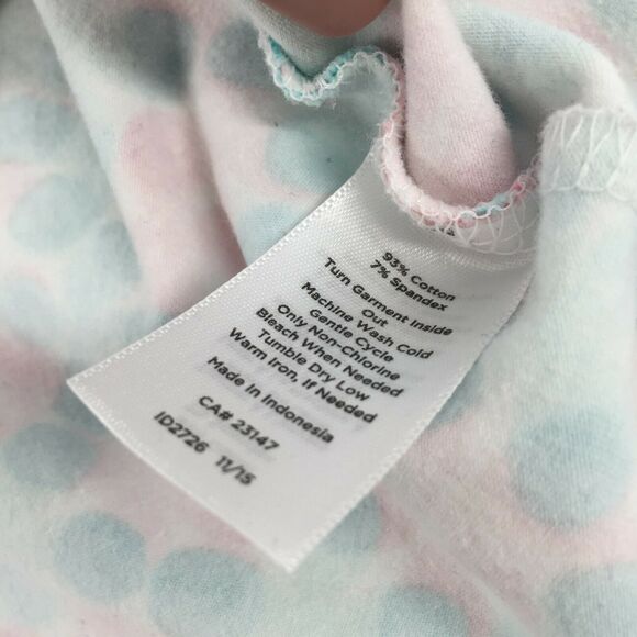 Talbots Floral Polka Dot Print Collared Long Sleeve Top Size Large Pink Blue L - Picture 4 of 9